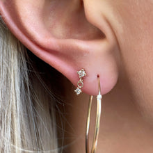 Indlæs billede til gallerivisning Pointy Hanging Earstud - Champagne Diamond