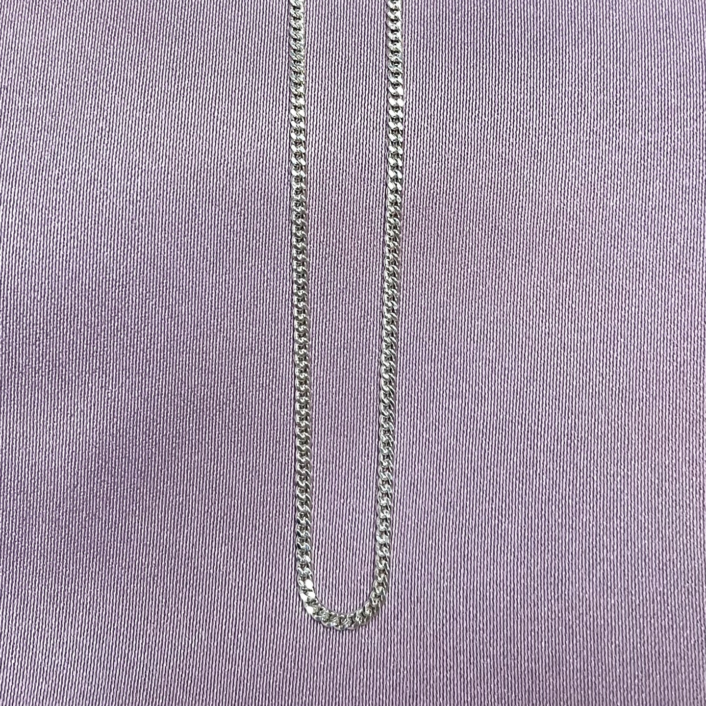 01- Skinny Cuban Chain Necklace sølv