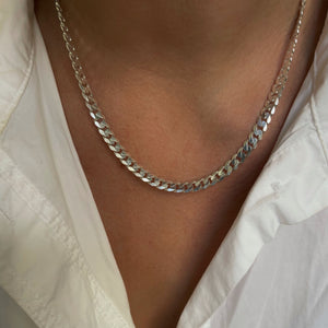 01- Big Cuban Chain Silver Necklace