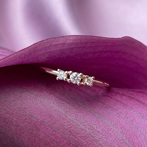 Pointy Trio Ring White Diamonds