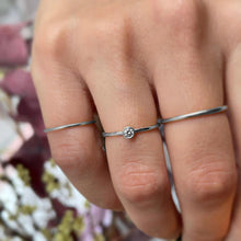 Indlæs billede til gallerivisning 01 - Big White Diamond Ring Sølv