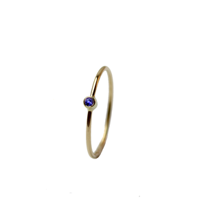 Tiny Sapphire Ring - Blue