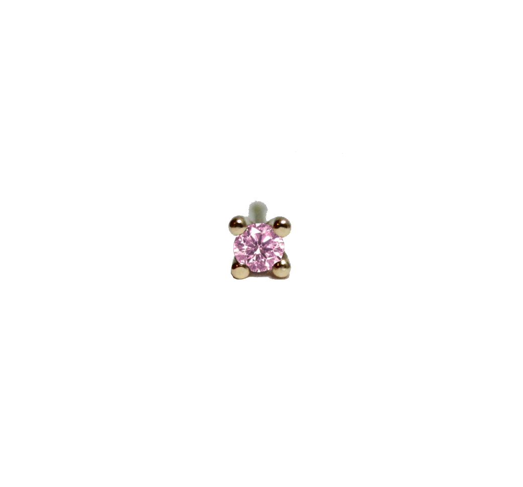 Pointy Earstud Pink Sapphire