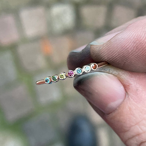 Not So Tiny Art Deco Multicolored Diamond Ring
