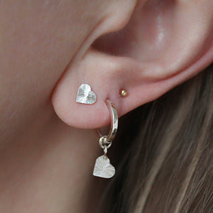 01 - Heart Ear stud sølv