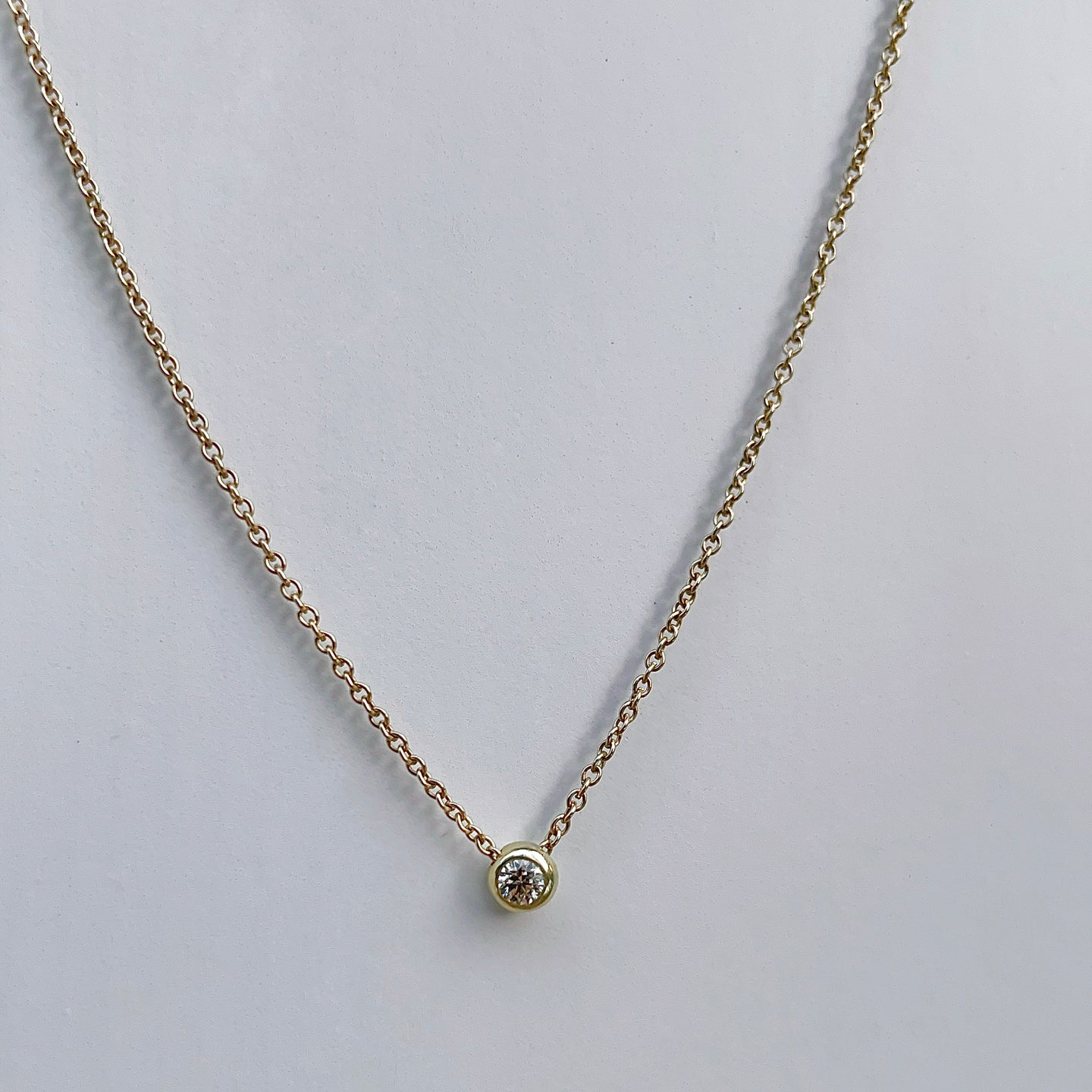 Minimal Champagne Diamond Necklace