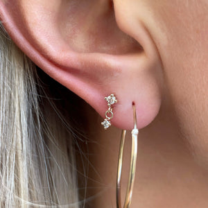 Pointy Hanging Earstud - Champagne Diamond