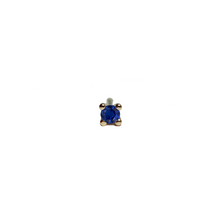 Indlæs billede til gallerivisning Tiny Pointy Earstud - Blue sapphire