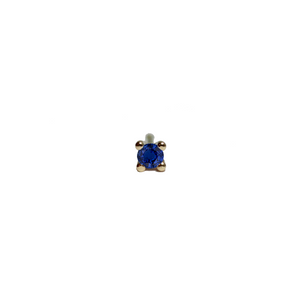 Tiny Pointy Earstud - Blue sapphire