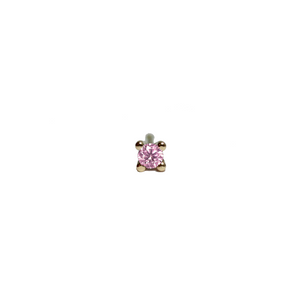 Tiny Pointy Earstud - Pink sapphire